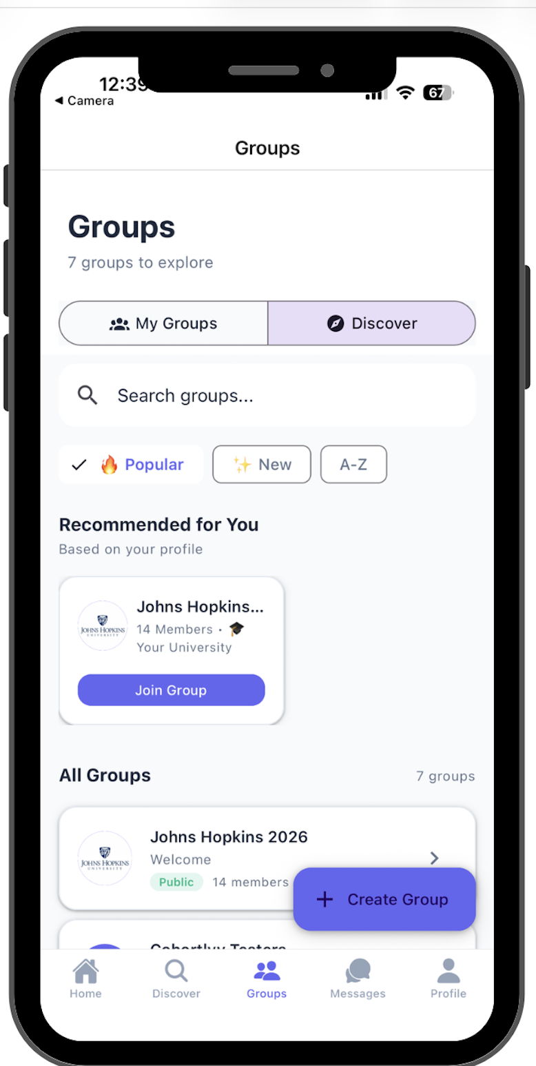 Groups – Join communities
