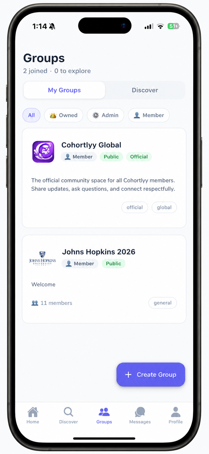 Groups – Join communities